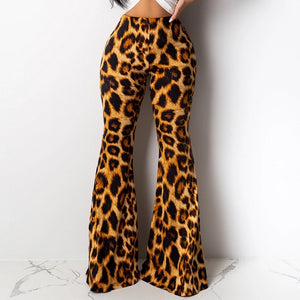 Leopard Print  Flared Pants