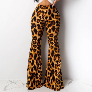 Leopard Print  Flared Pants